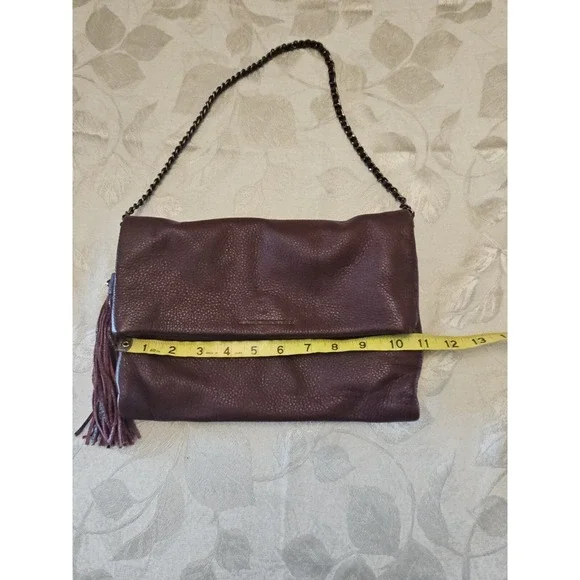 Aimee Kestenberg Purse Leather Fringe Tassel Flap Double Entry Chain Strap Boho - Picture 15 of 16